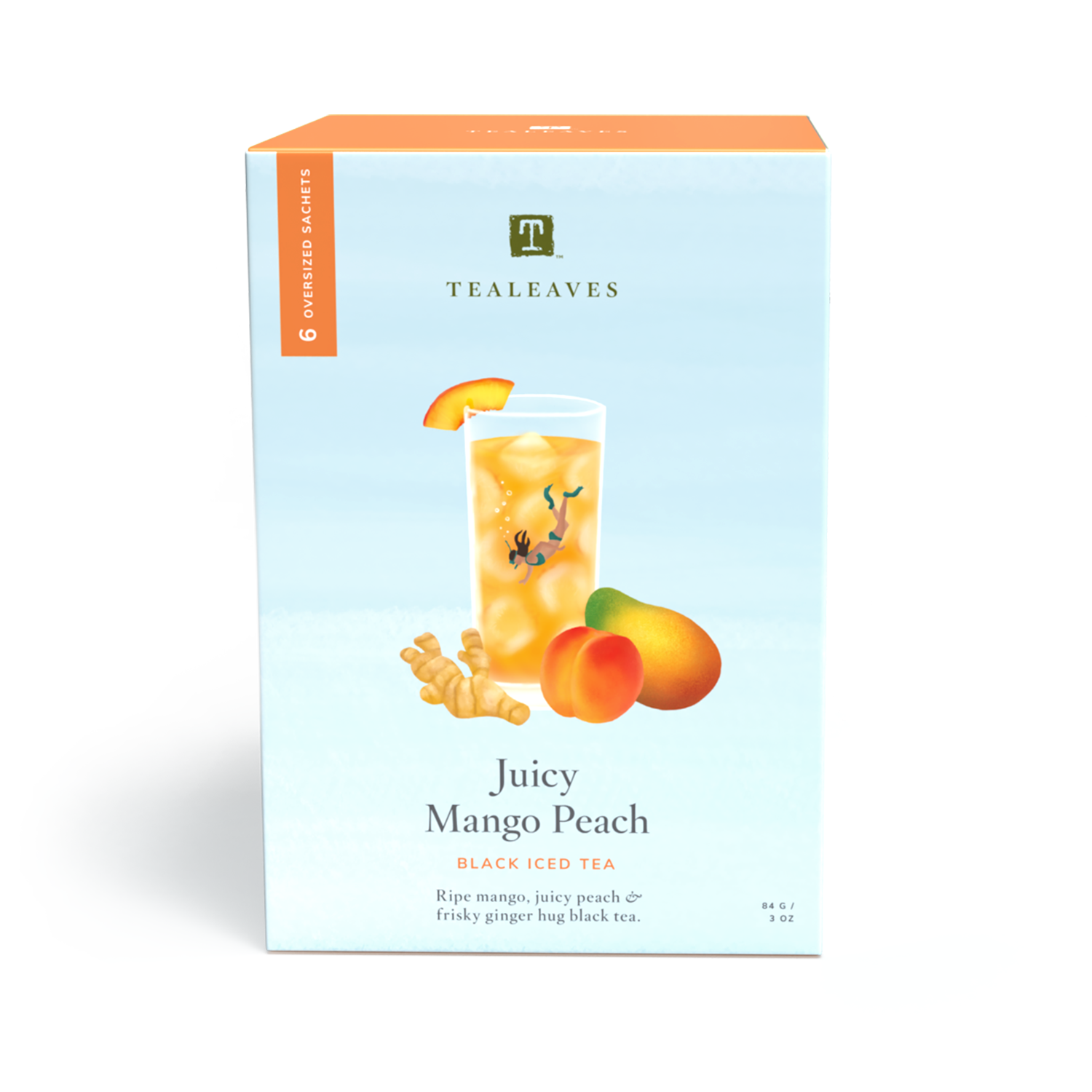 Juicy Mango Peach Iced Tea Bags from TEALEAVES